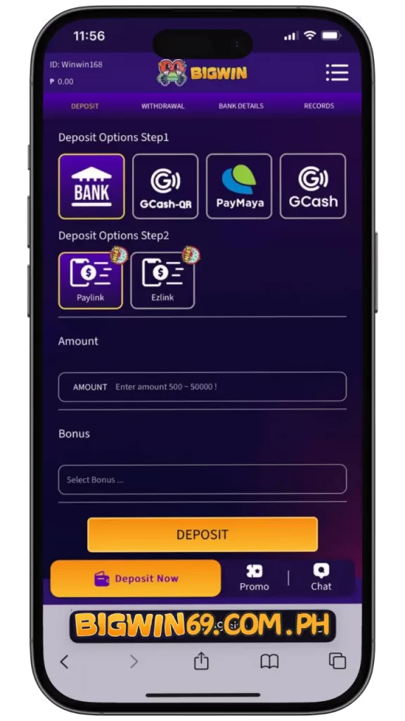 Bigwin Deposit guide 2